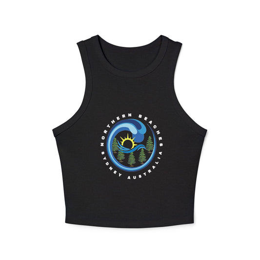 Lost Manly custom logo edition Women's Racer Tank — Sunrise Mountain Wave Graphic - Lost Manly Shop