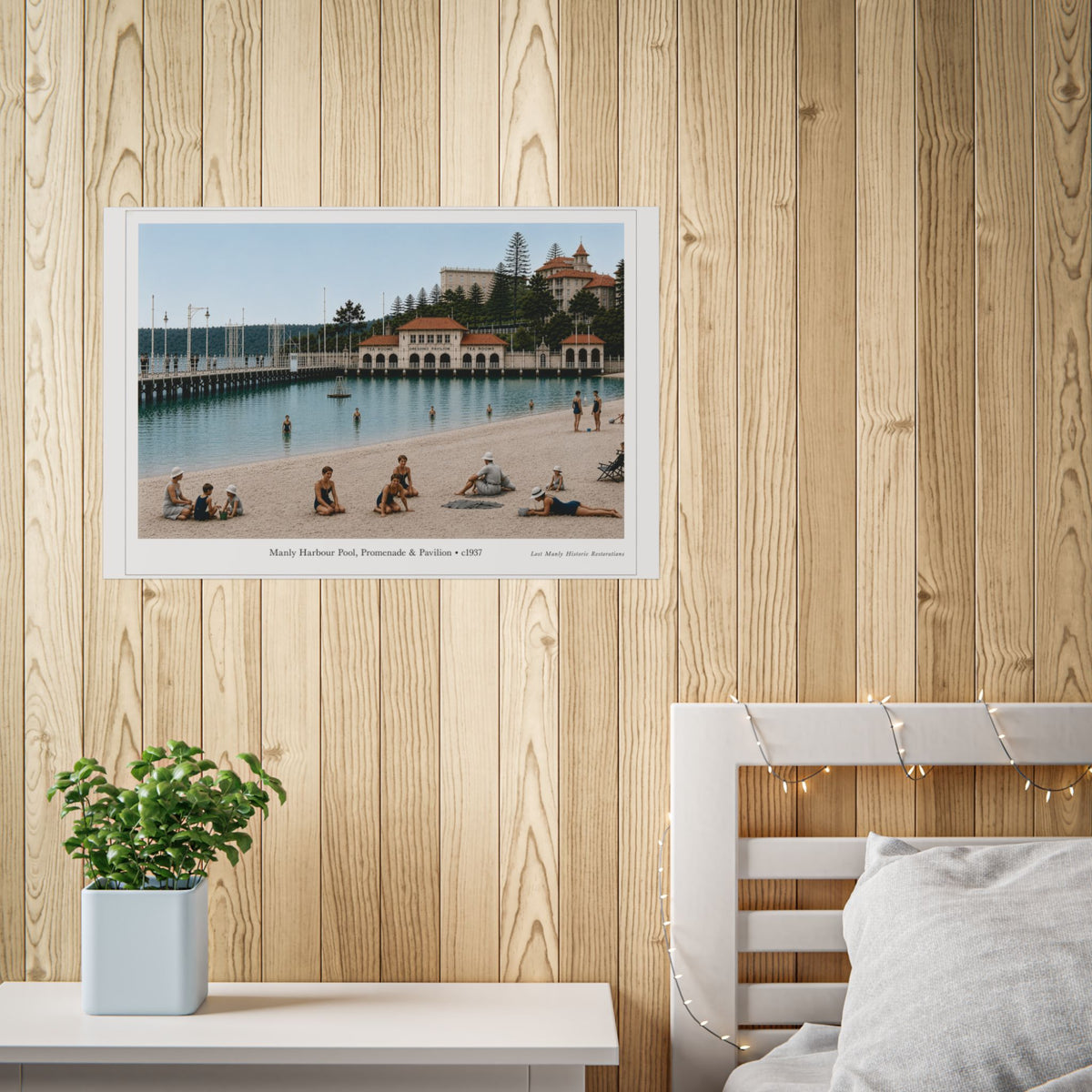 Manly Harbour Pool & Promenade, 1930s Historic Restoration Poster - Lost Manly Shop