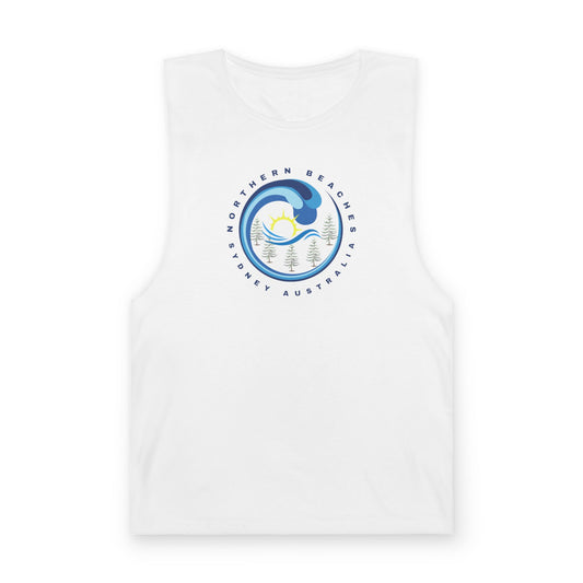 Lost Manly custom logo edition Barnard Surf Wave Tank Top — Coastal Graphic Tank with "Northern Beaches" Design - Lost Manly Shop