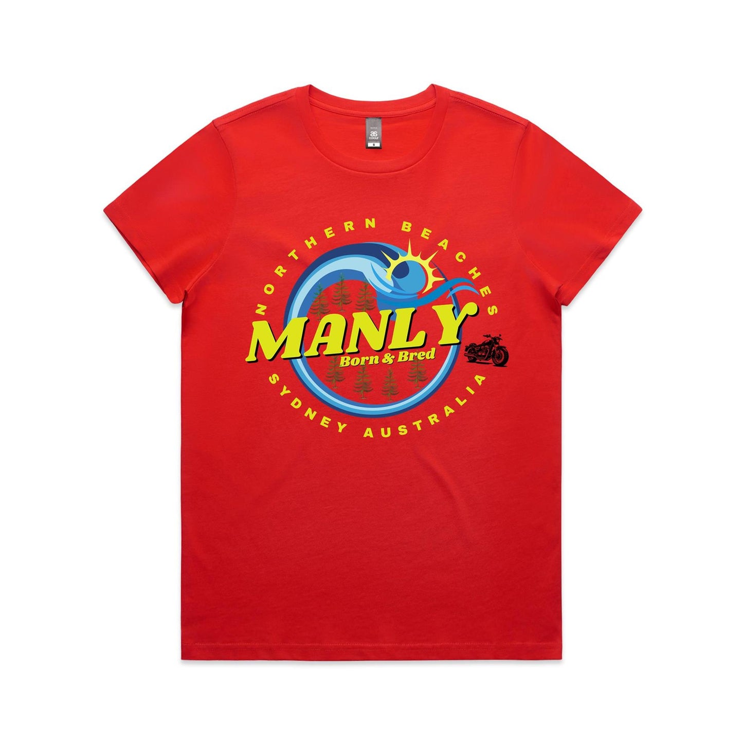 Lost Manly custom logo Manly Born & Bred edition AS Colour Women's Maple Tee - Lost Manly Shop