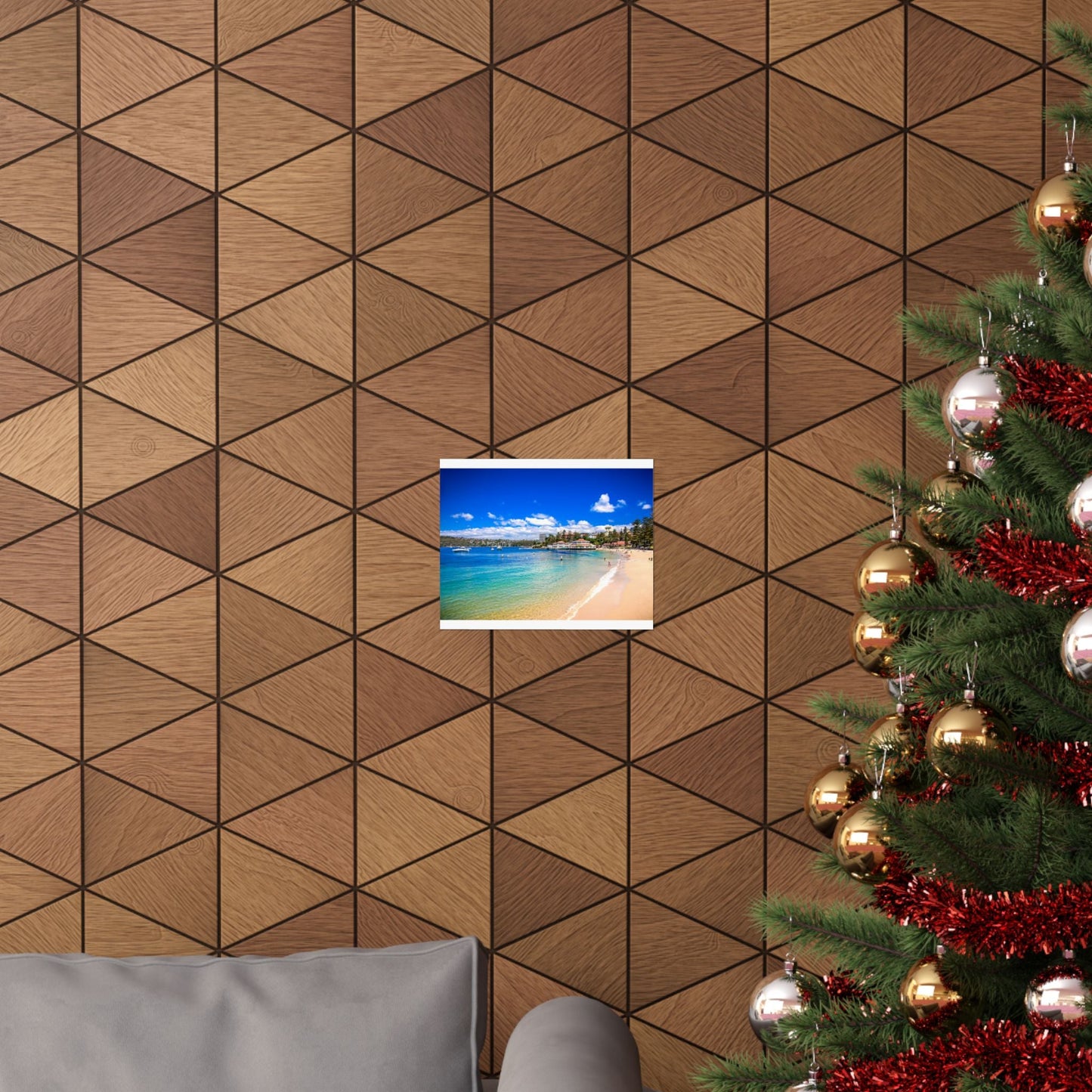 Manly Wharf Harbour Beach Contemporary Poster Vibrant Matte Horizontal Poster, Wall Art, Home Decor - original imperfections