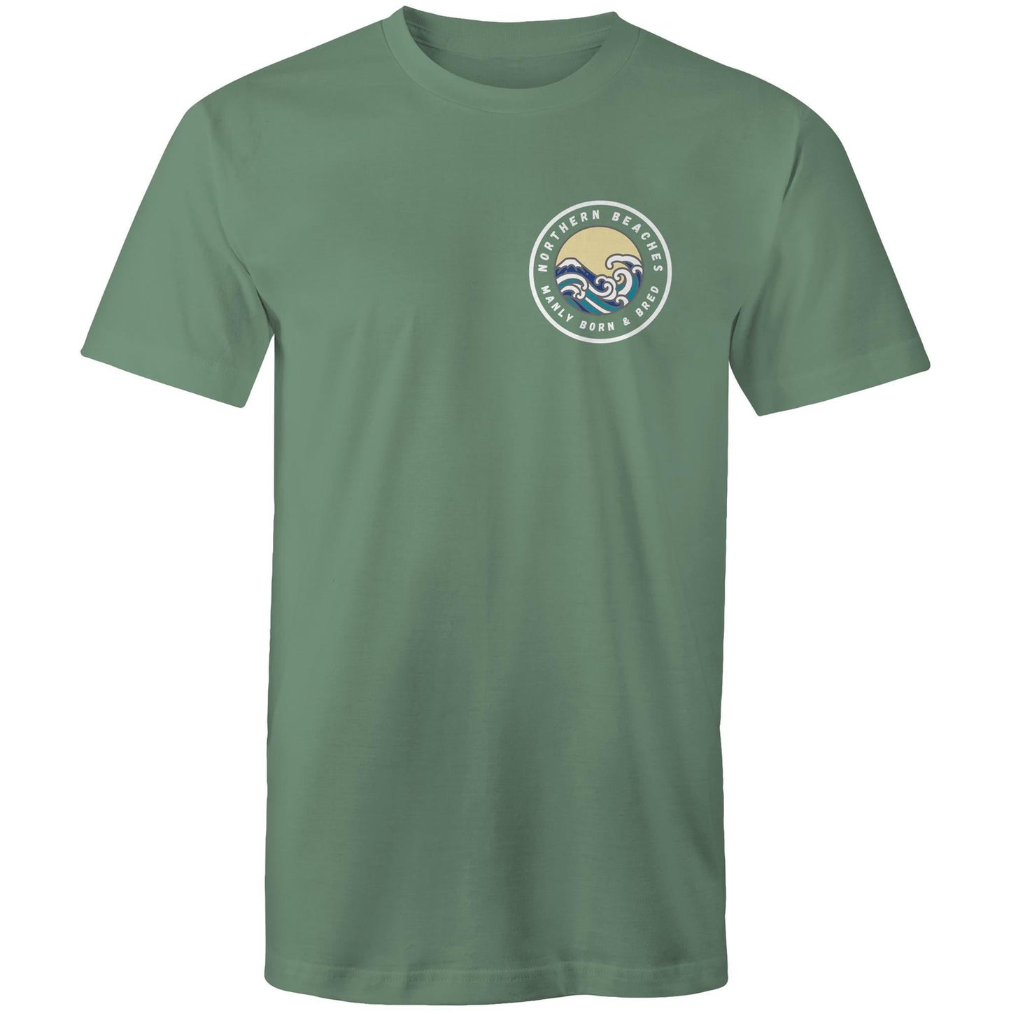 Mens T-Shirt Northern Beaches Manly Born & Bred custom logo