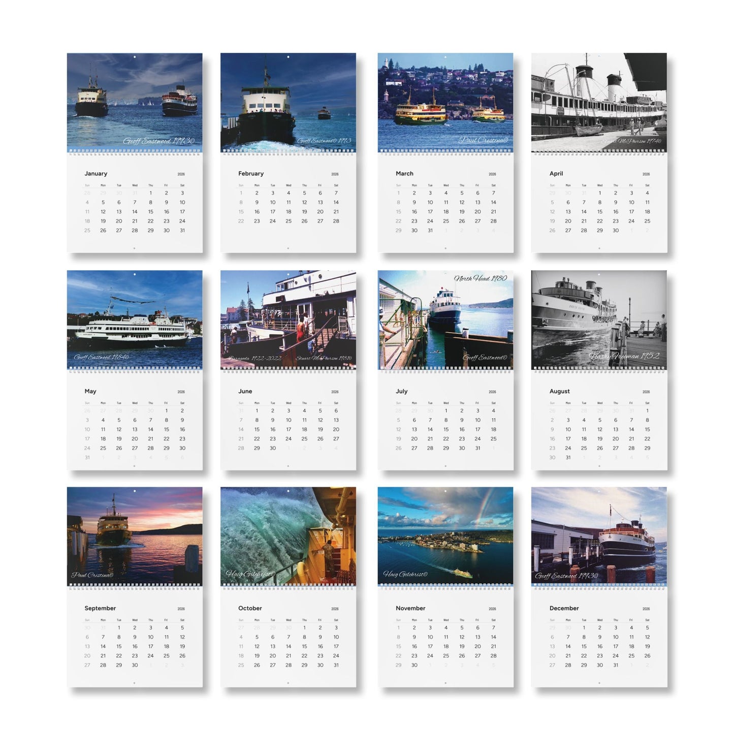 Riding the Manly Ferry Wall Calendar (2026)