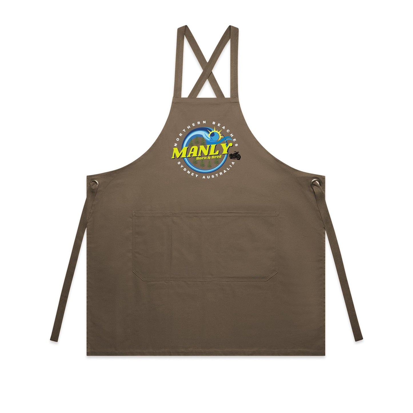 Lost Manly custom logo The Manly Barry Born & Bred edition AS Colour Carrie Apron - Lost Manly Shop