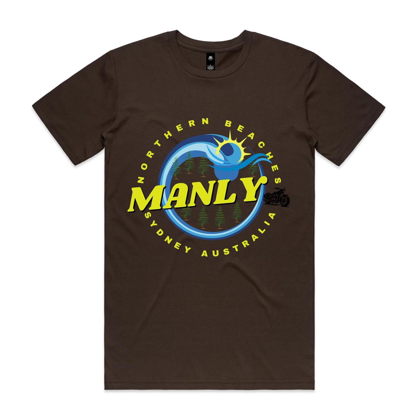 Lost Manly custom logo edition The Manly Barry AS Colour Staple Tee - Lost Manly Shop