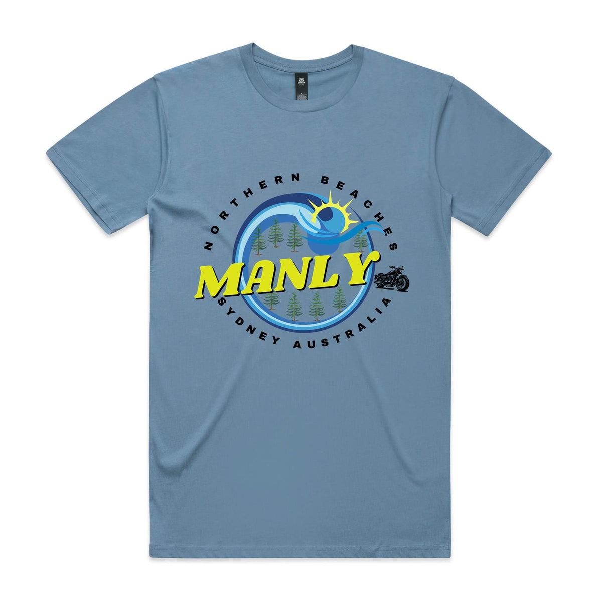 Lost Manly custom logo The Manly Barry AS Colour Staple Tee - Lost Manly Shop