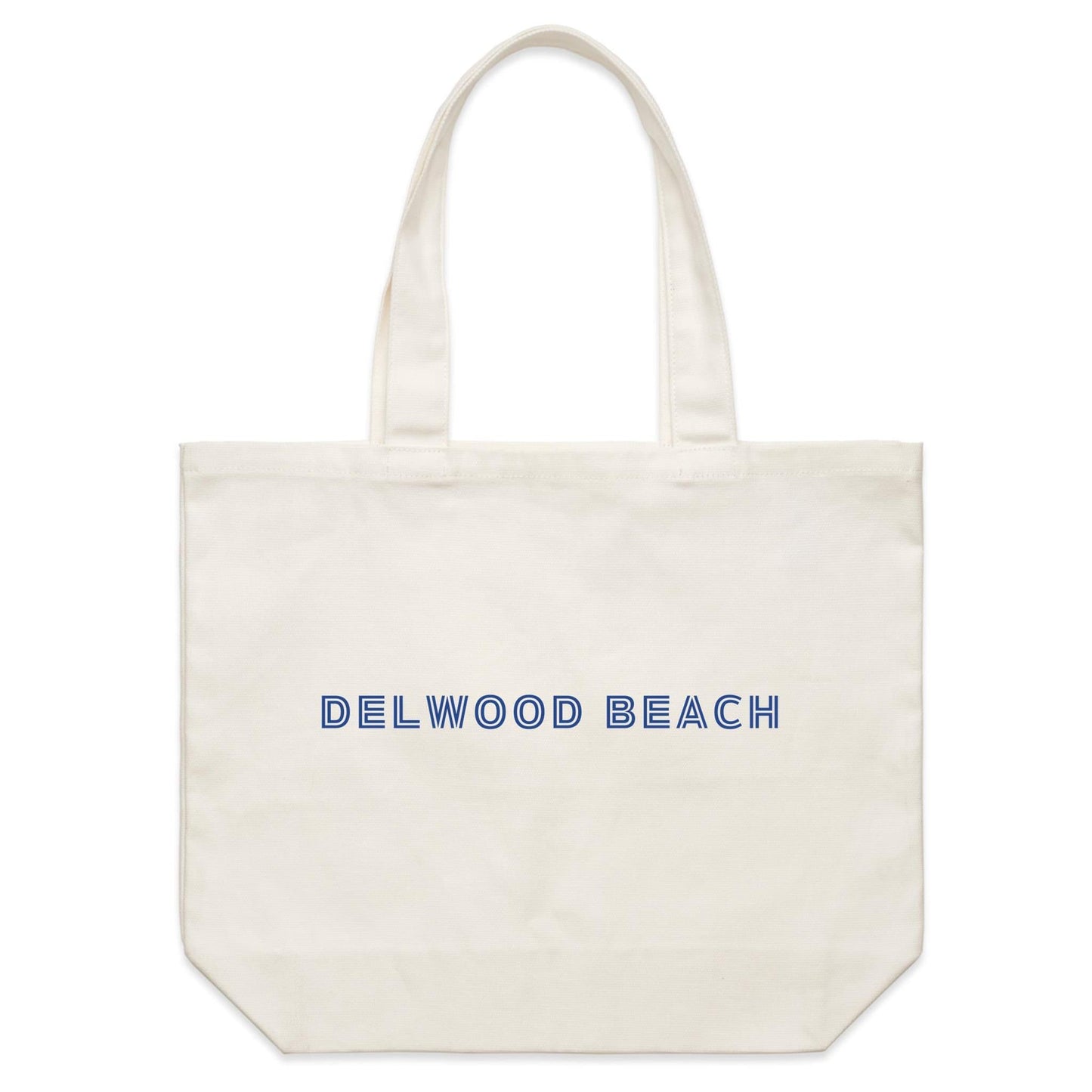 AS Colour - Shoulder Canvas Tote Bag Delwood Beach custom logo Navy font