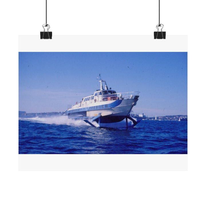 "Curl Curl" Hydrofoil 1970s Poster Vibrant Matte Horizontal Poster, Wall Art, Home Decor - original imperfections