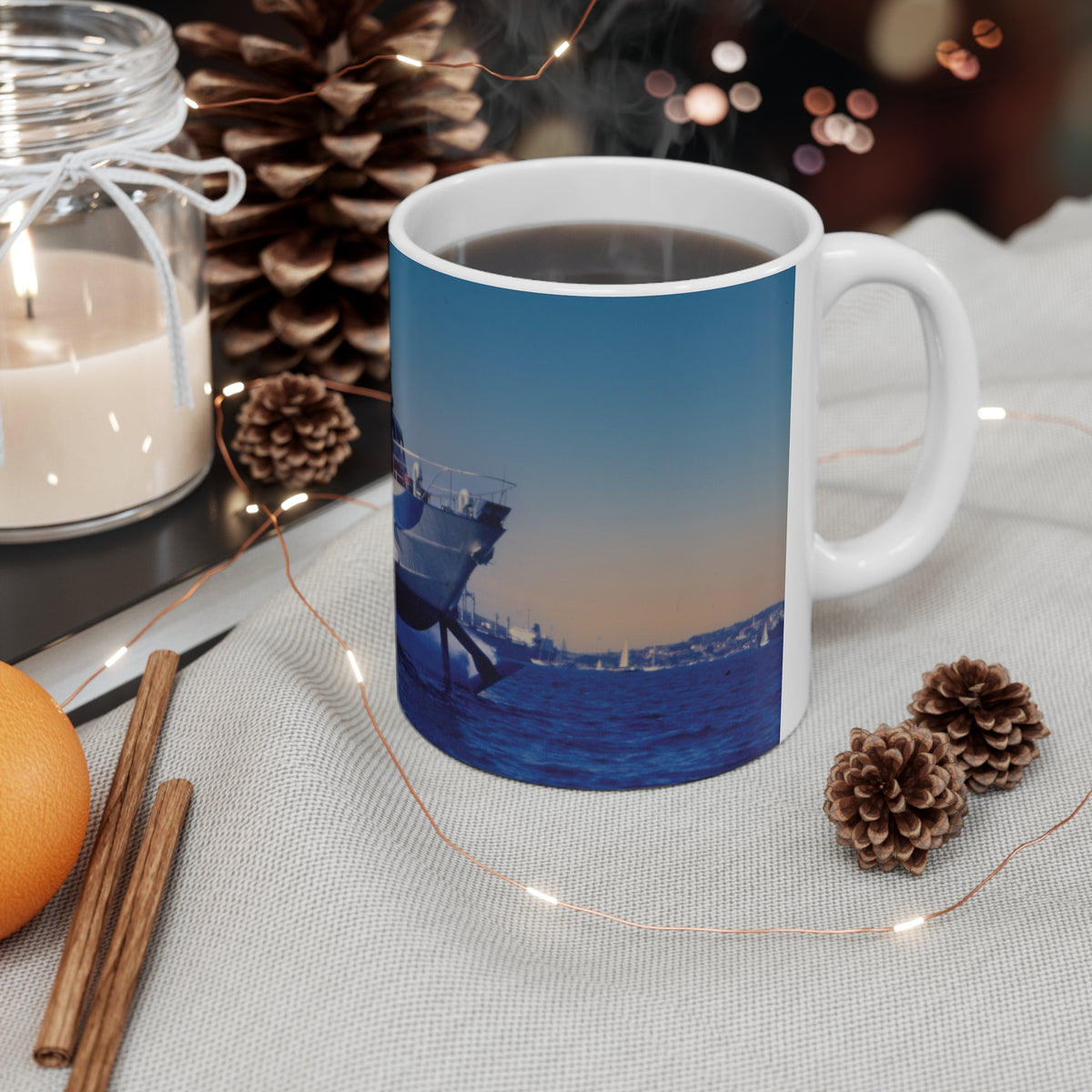 Coffee Mug - Curl Curl Hydrofoil in flight - Lost Manly Shop