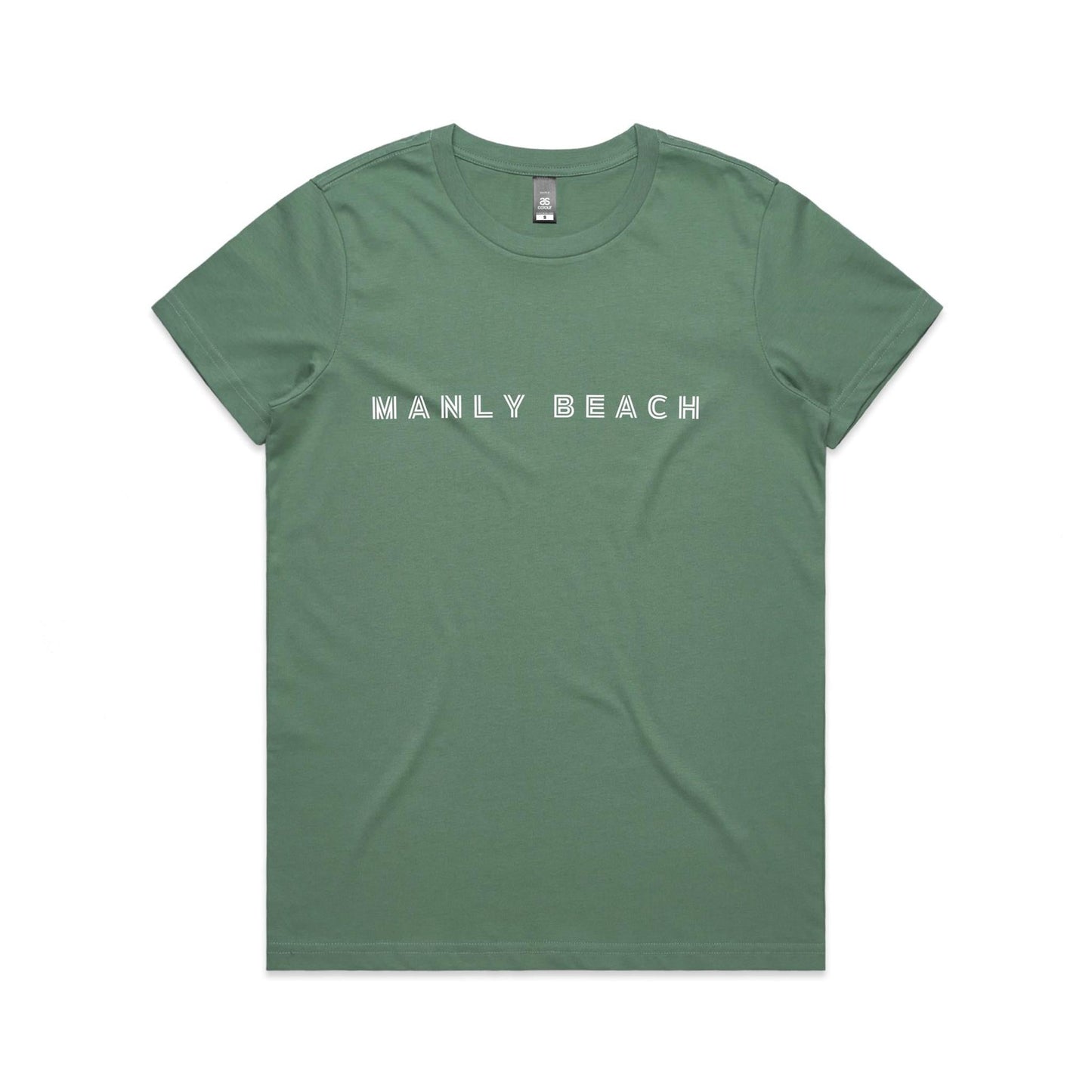 Manly Beach custom logo print on AS Colour Women's Maple Tee