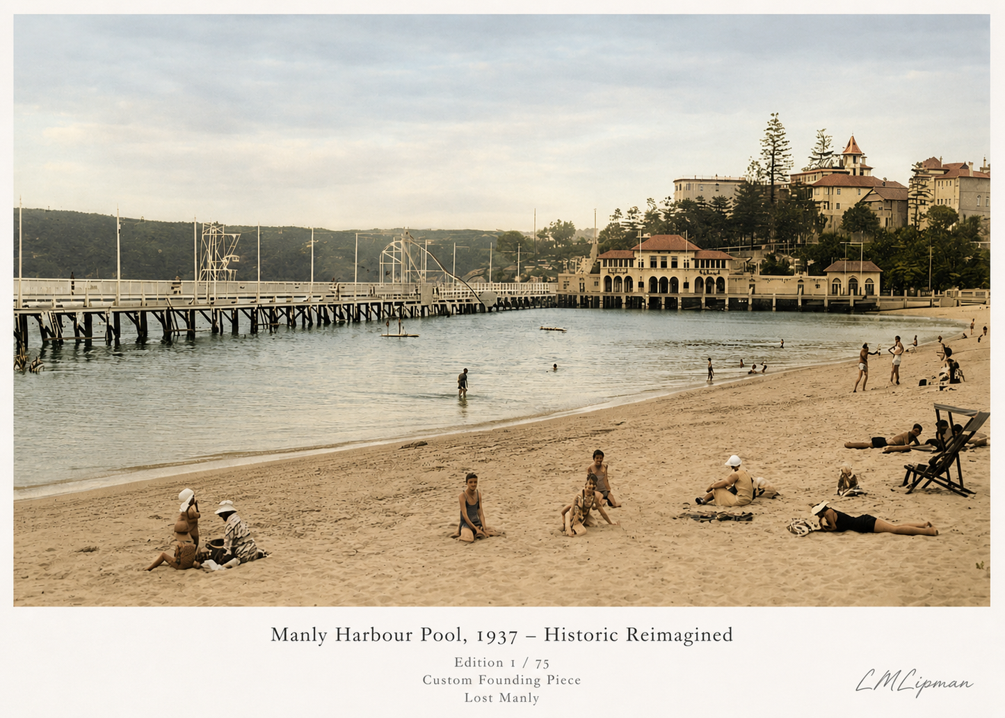 1930s Manly Harbour Pool Poster – Historic Sydney Wall Art - Lost Manly Shop