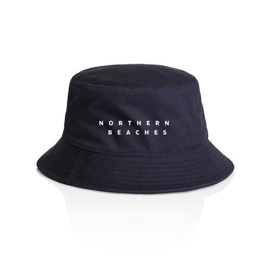 AS Colour Bucket Hat Northern 'Beaches customised logo with white font