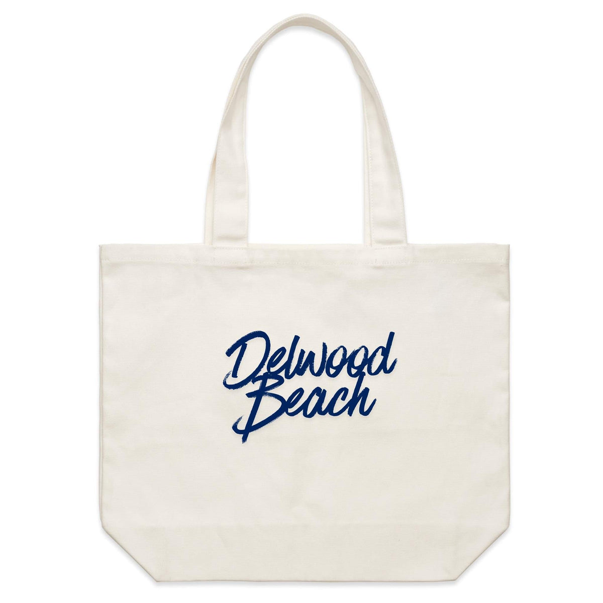 Lost Manly Canvas Tote — Delwood Beach Custom Logo Edition