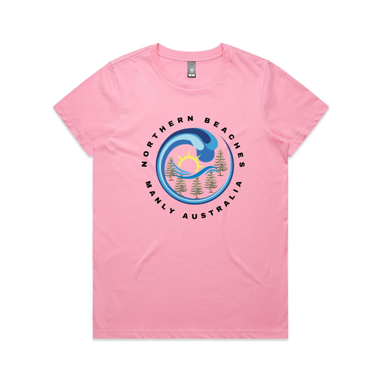 Lost Manly Custom Logo Northern Beaches Manly Australia Edition AS Colour Women's Maple Tee - Lost Manly Shop