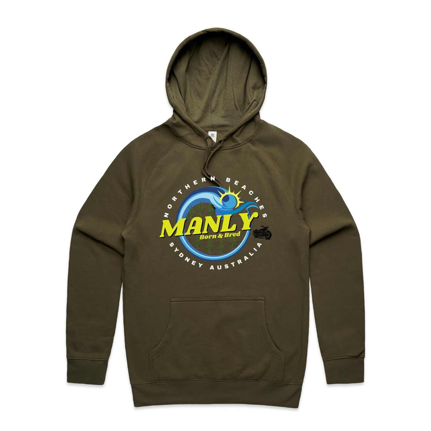 Lost Manly custom logo The Manly Barry Born & Bred edition AS Colour - Supply Hood - Lost Manly Shop