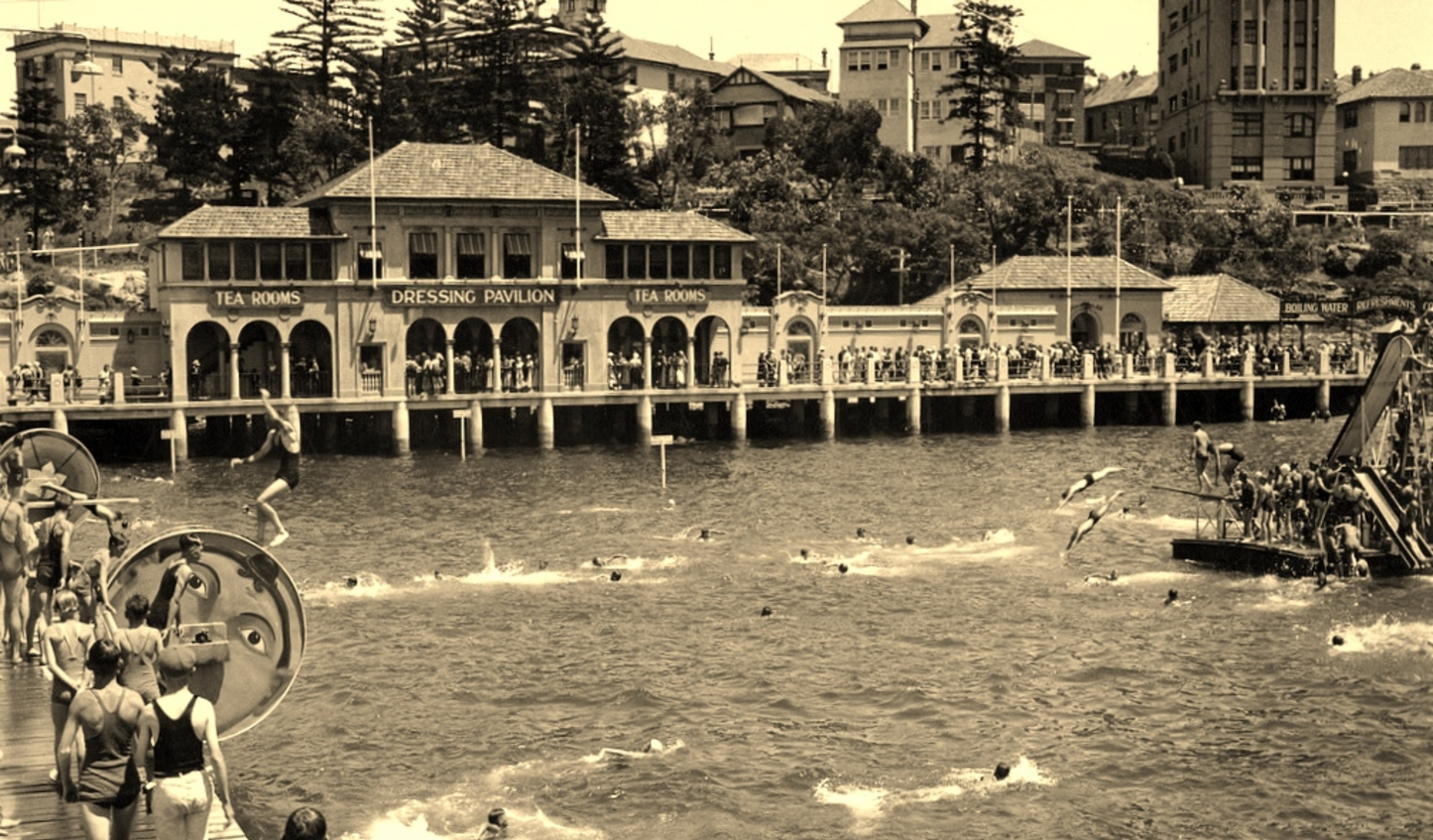 1930s Manly Harbour Pool Poster – Historic Sydney Wall Art - Lost Manly Shop