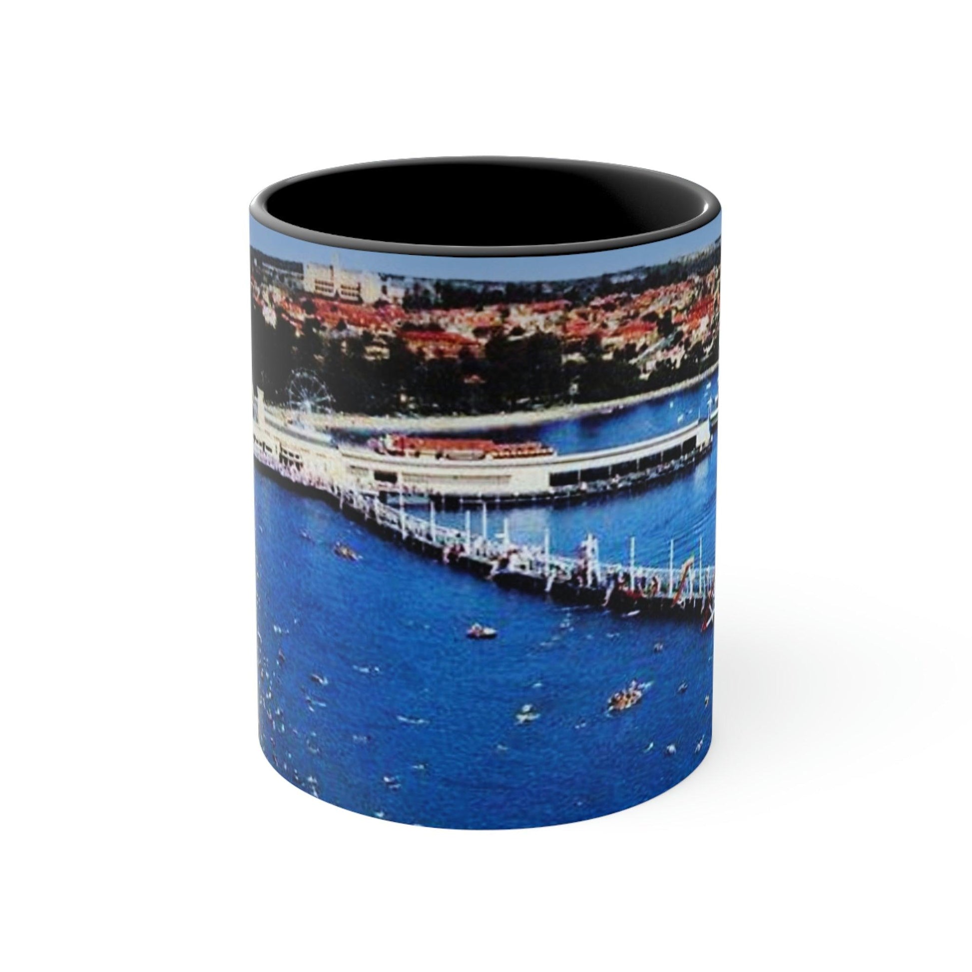 Colourful Accent Mug with Manly Promenade and Harbour Pool 1955 - Lost Manly Shop