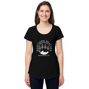 Women’s round neck tee with logo in 2 places - Lost Manly Shop