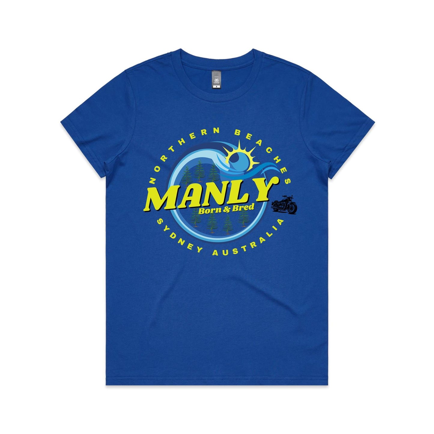 Lost Manly custom logo Manly Born & Bred edition AS Colour Women's Maple Tee - Lost Manly Shop