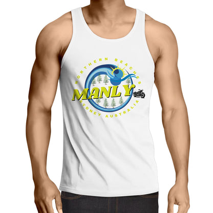 Lost Manly custom logo Manly edition AS Colour Lowdown - Mens Singlet Top - Lost Manly Shop