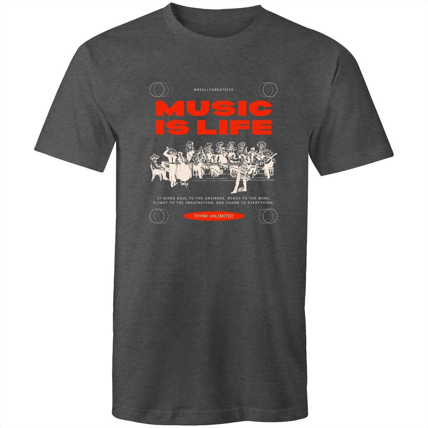 Mens T-Shirt Music is Life 