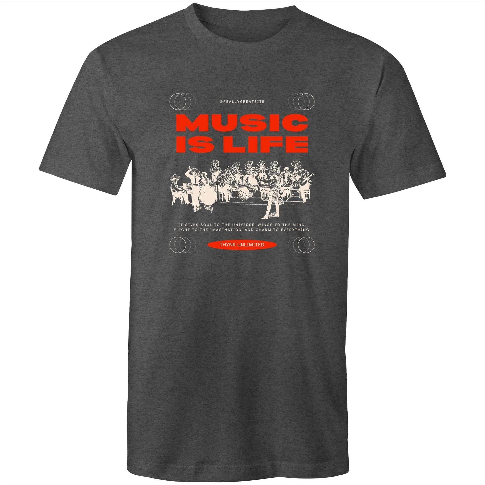 Mens T-Shirt Music is Life 
