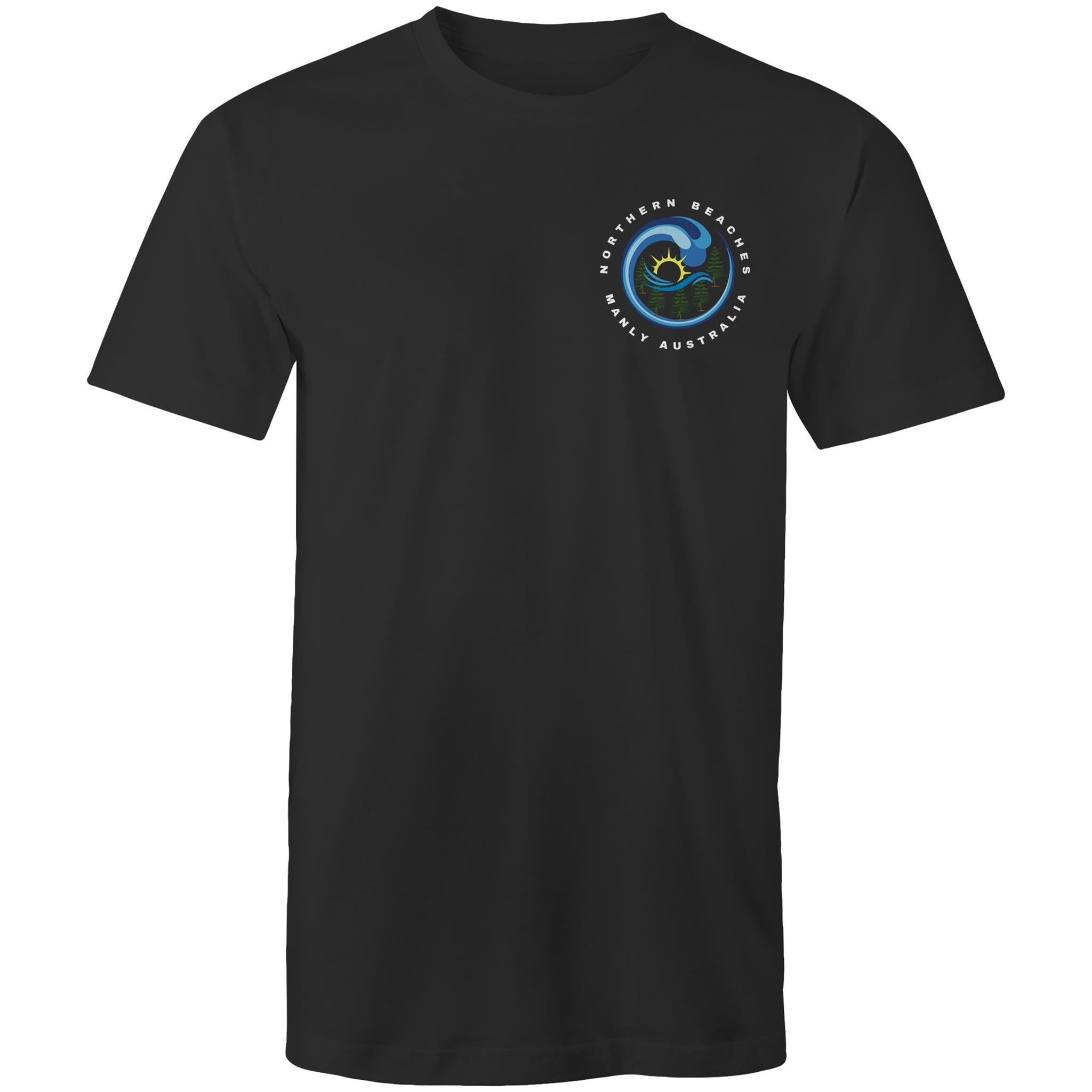 Northern Beaches Manly Australia small white font logo on Cotton T-Shirt Ogo Merch