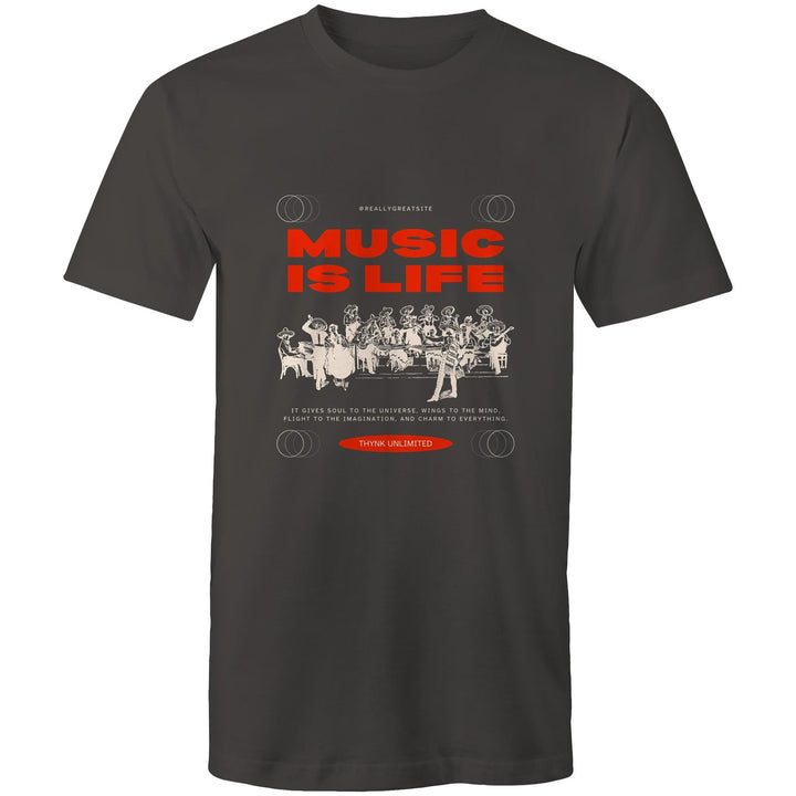 Mens T-Shirt Music is my life custom logo 