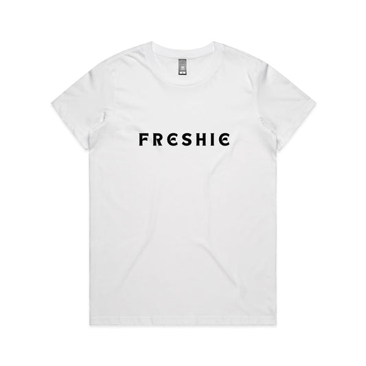 AS Colour Women's Maple Tee Freshie custom logo black font 