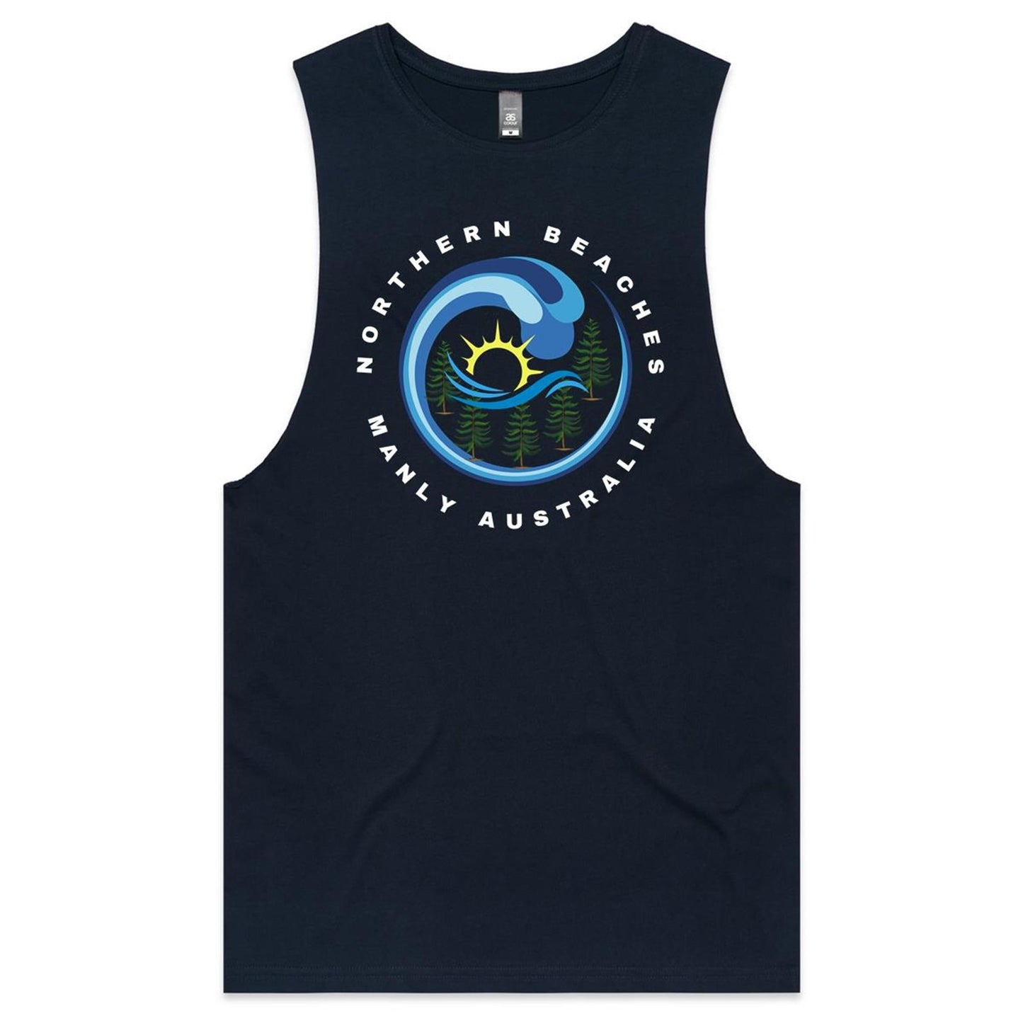 Northern Beaches Manly Australia custom logo AS Colour Barnard - Mens Tank 