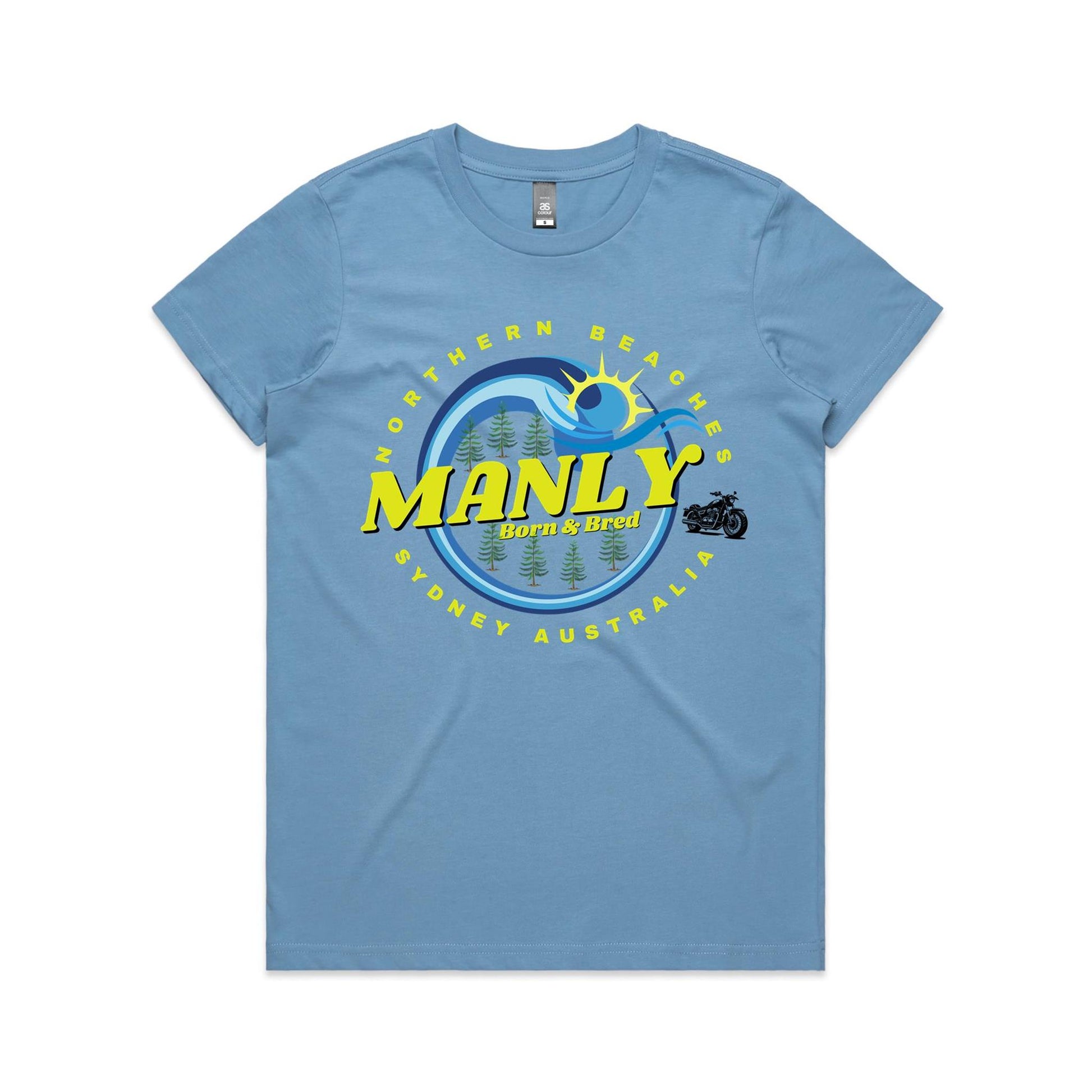 Lost Manly custom logo Manly Born & Bred edition AS Colour Women's Maple Tee - Lost Manly Shop
