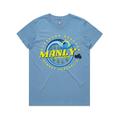 Lost Manly custom logo Manly Born & Bred edition AS Colour Women's Maple Tee - Lost Manly Shop