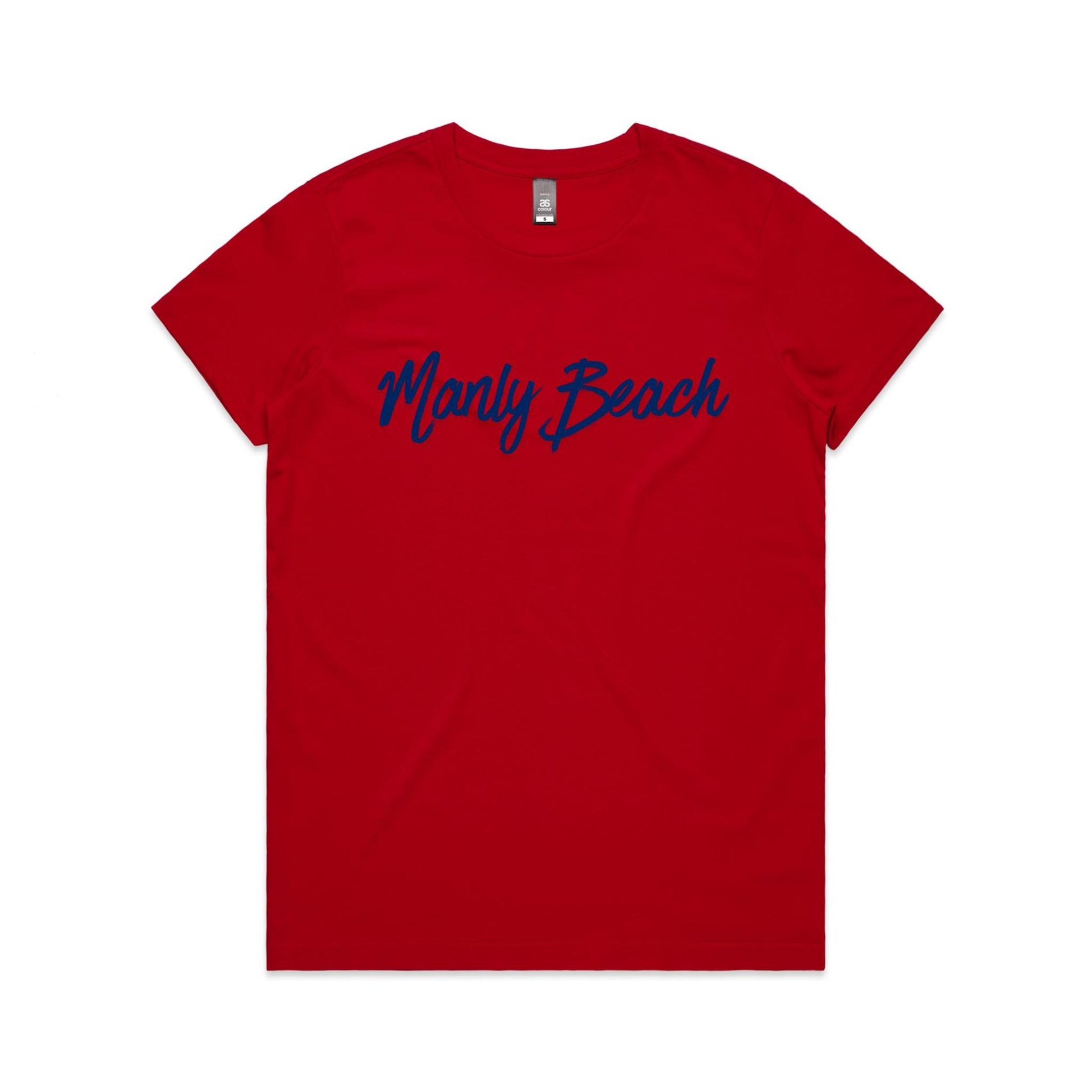 Lost Manly custom logo Manly Beach edition AS Colour Women's Maple Tee - Lost Manly Shop