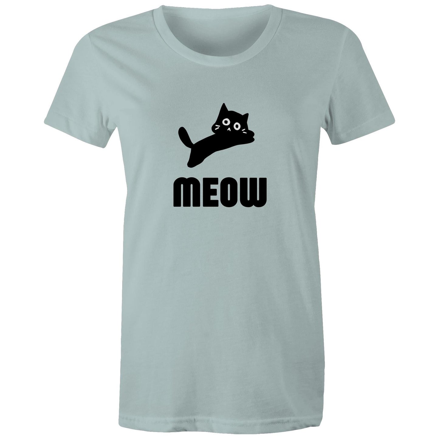 Women's Maple Tee Meow Print 