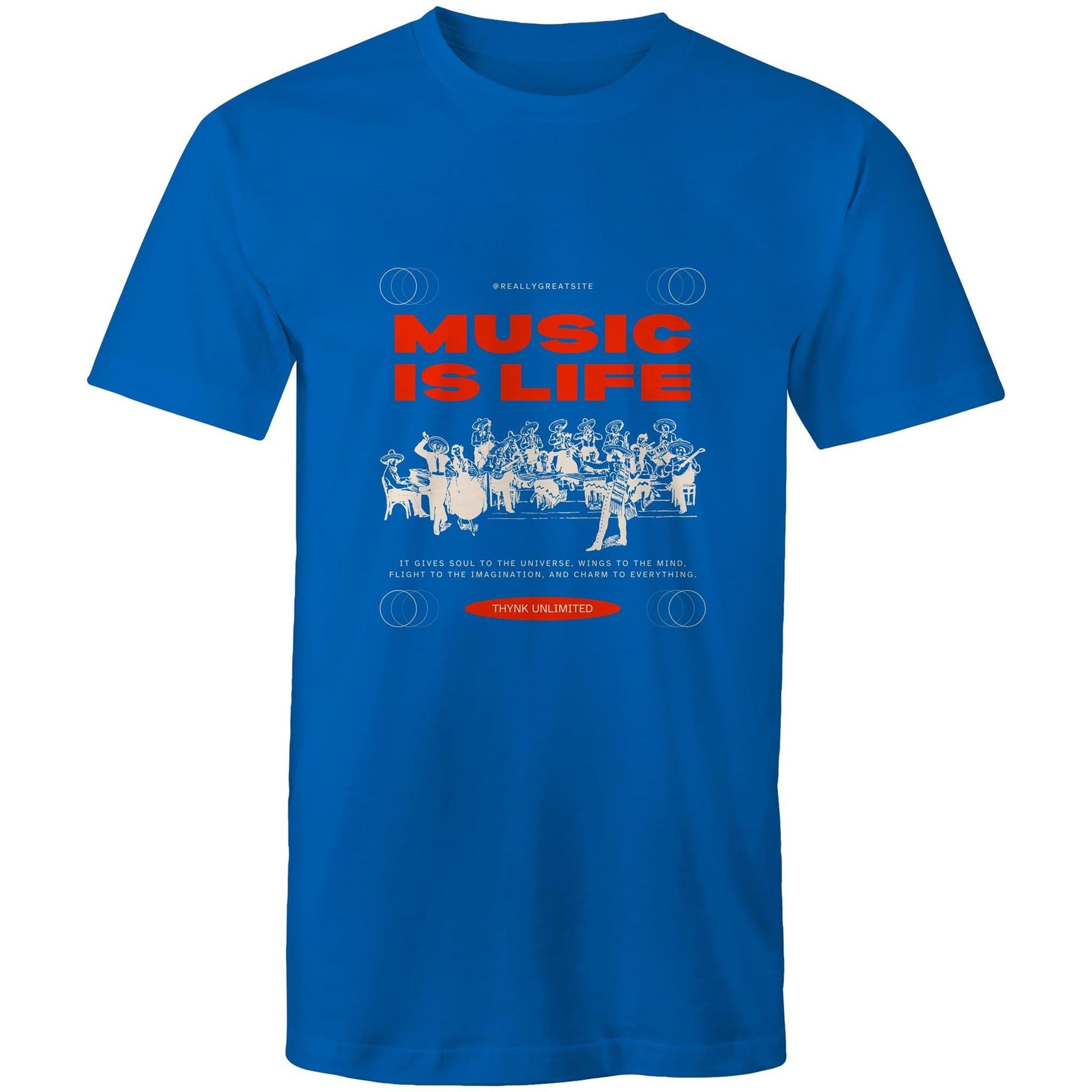 Mens T-Shirt Music is my life custom logo 