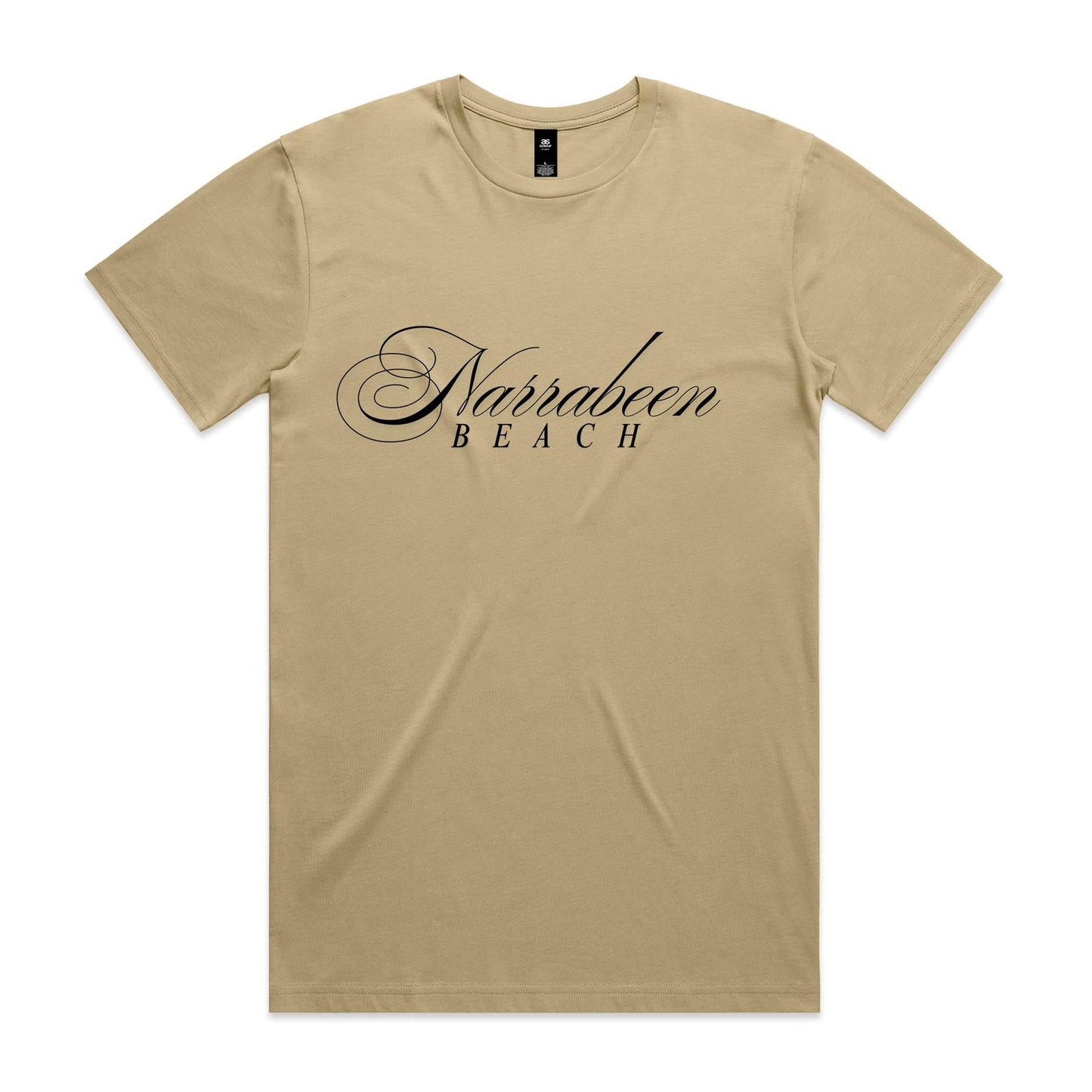 AS Colour Staple Tee Narrabeen Beach custom logo black font 