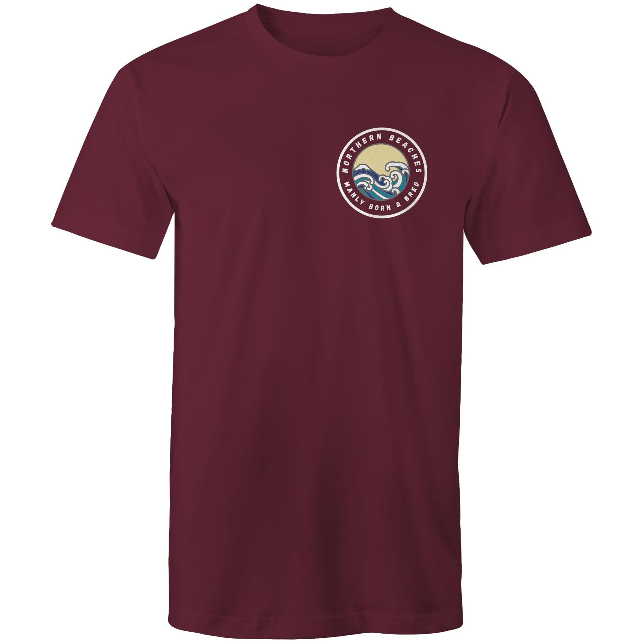 Mens T-Shirt Northern Beaches Manly Born & Bred custom logo 