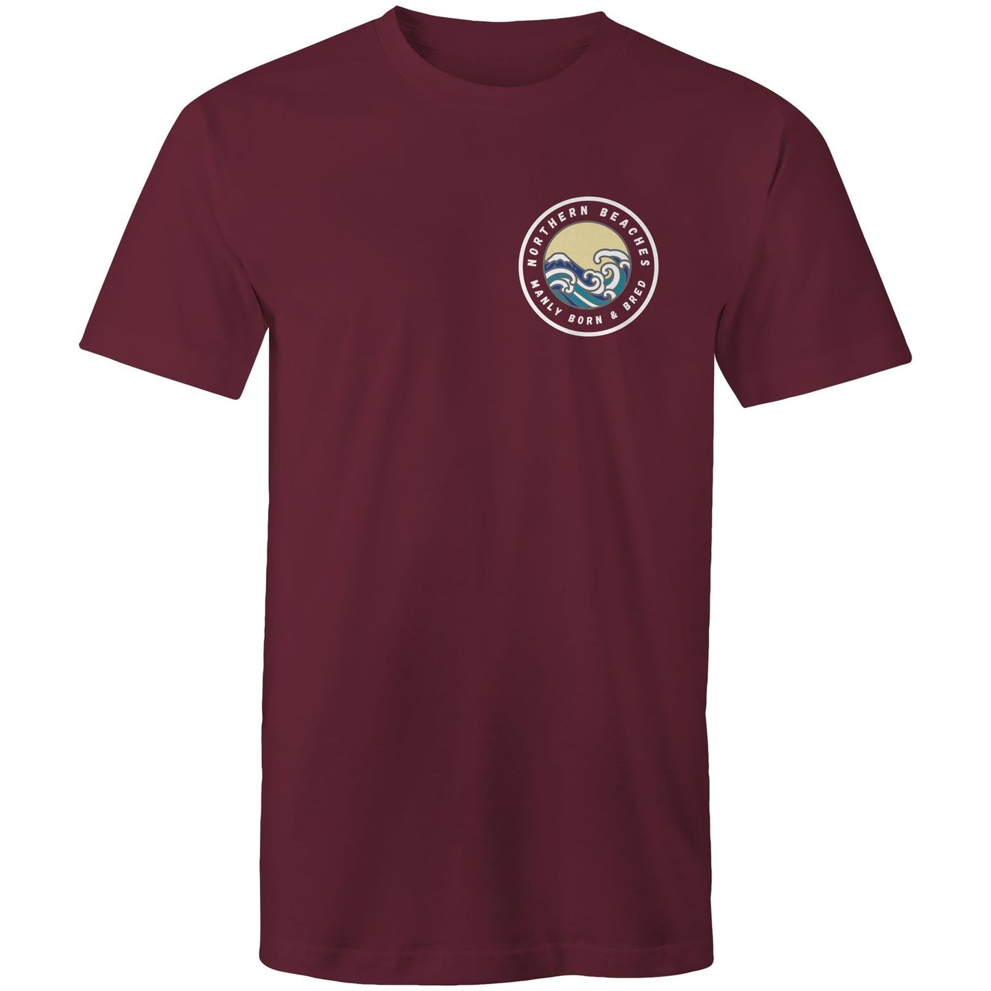 Mens T-Shirt Northern Beaches Manly Born & Bred custom logo 