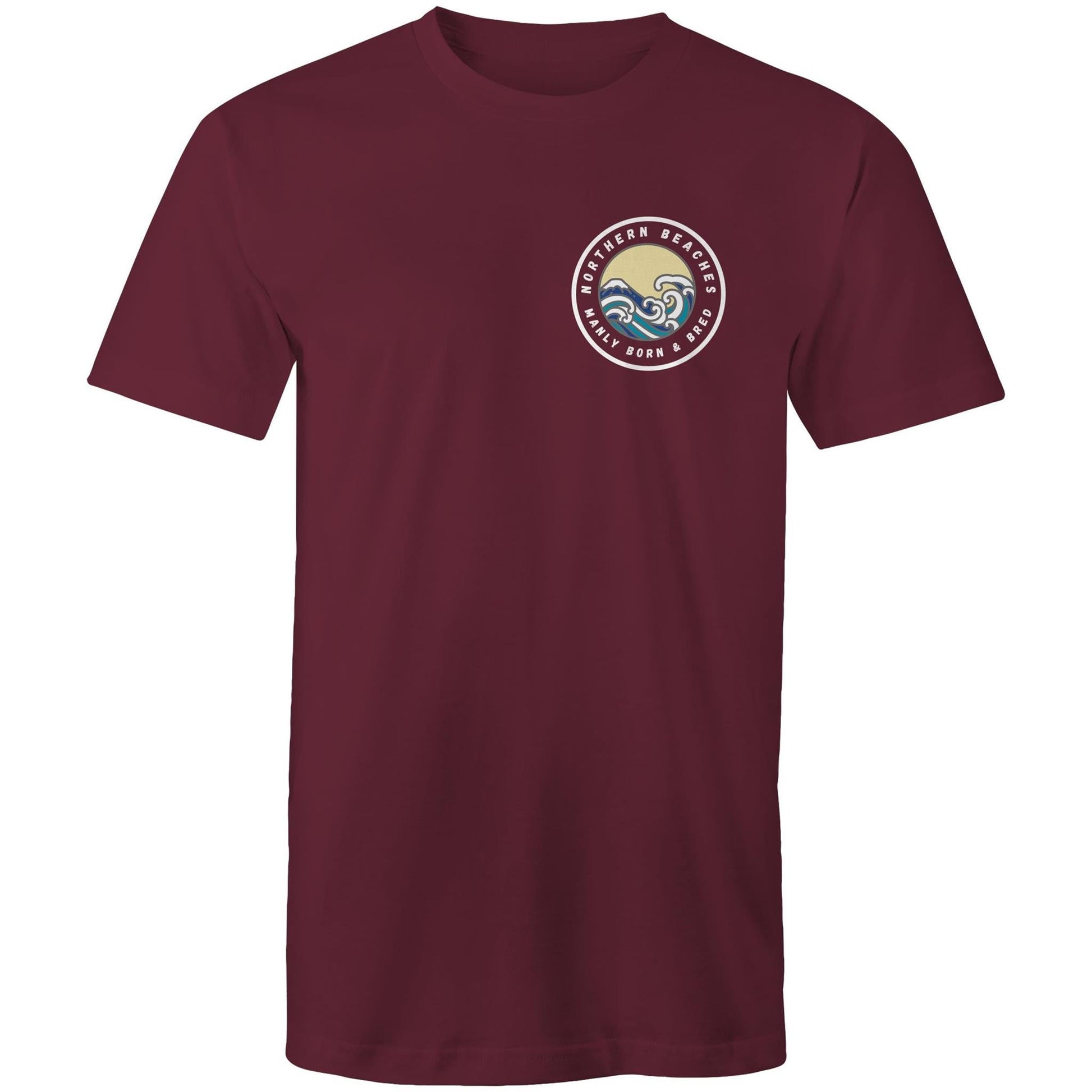 Mens T-Shirt Northern Beaches Manly Born & Bred custom logo 