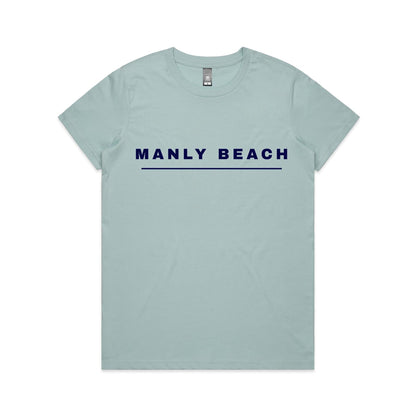 Lost Manly custom logo Manly Beach edition AS Colour Women's Maple Tee - Lost Manly Shop