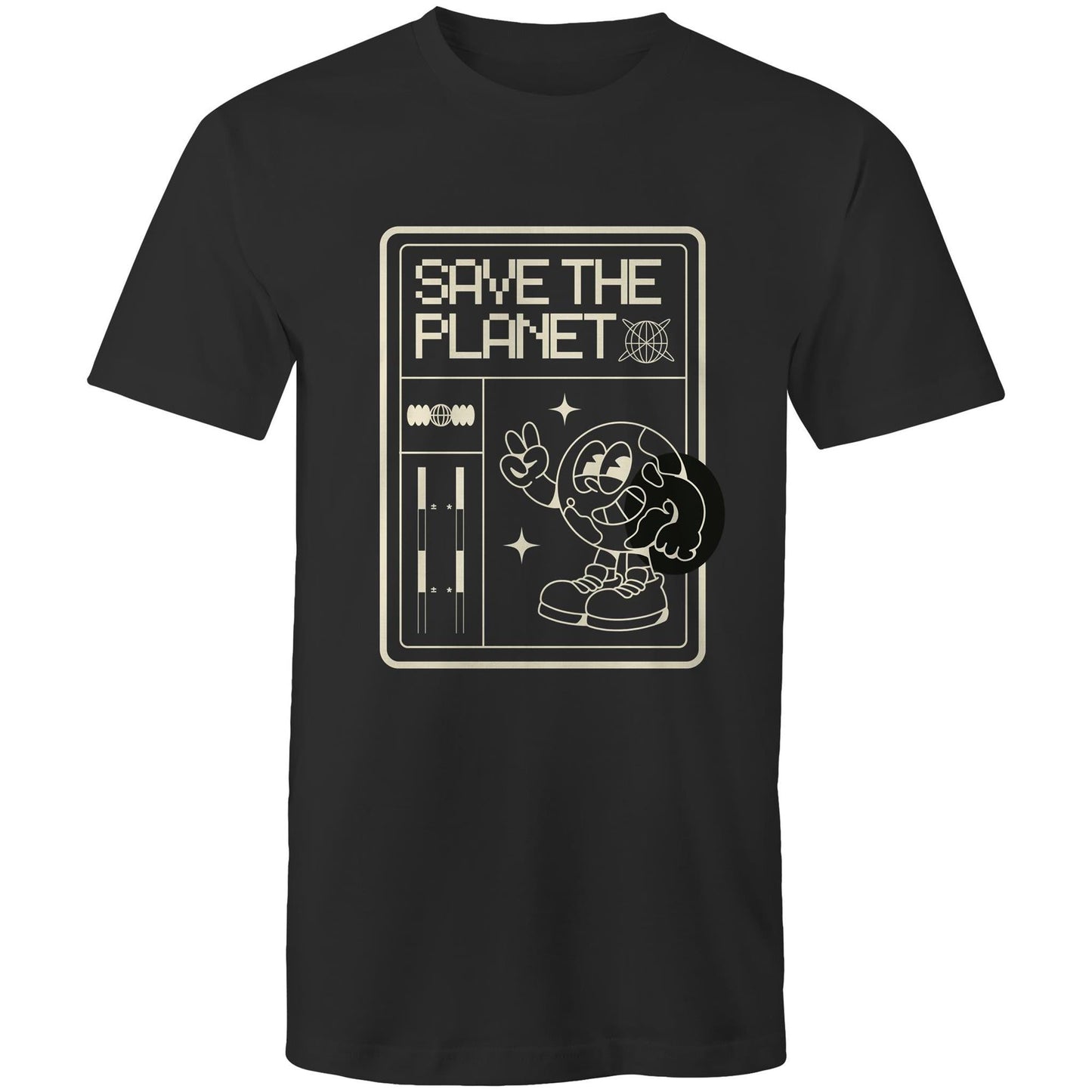 Mens T-Shirt Save the Planet custom logo 