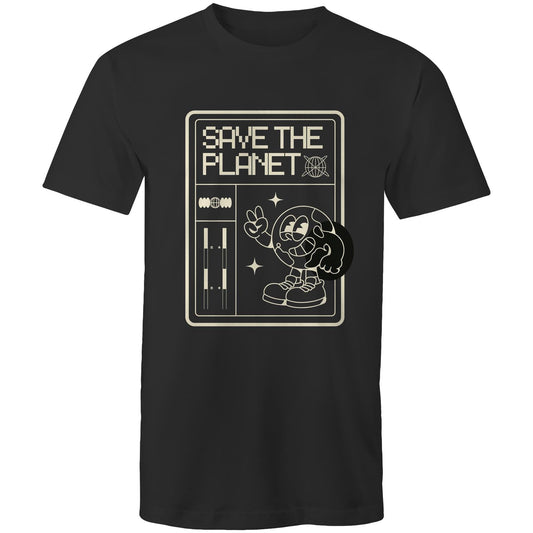 Mens T-Shirt Save the Planet custom logo 