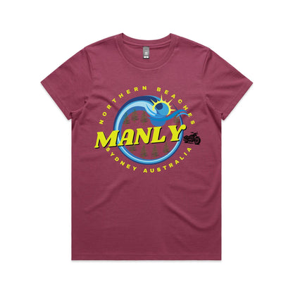 Lost Manly custom logo The Manly Barry AS Colour Women's Maple Tee - Lost Manly Shop