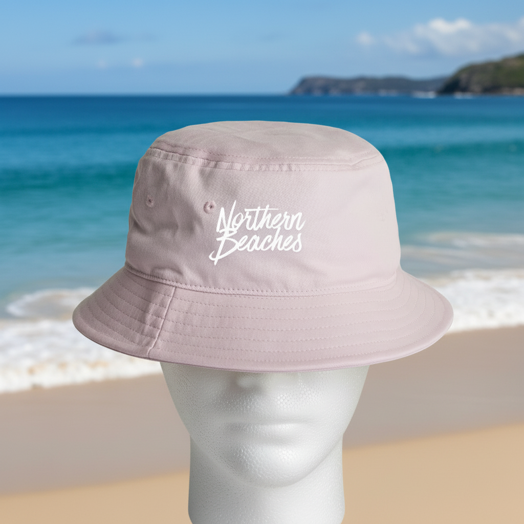 AS Colour Bucket Hat Northern Beaches white font 