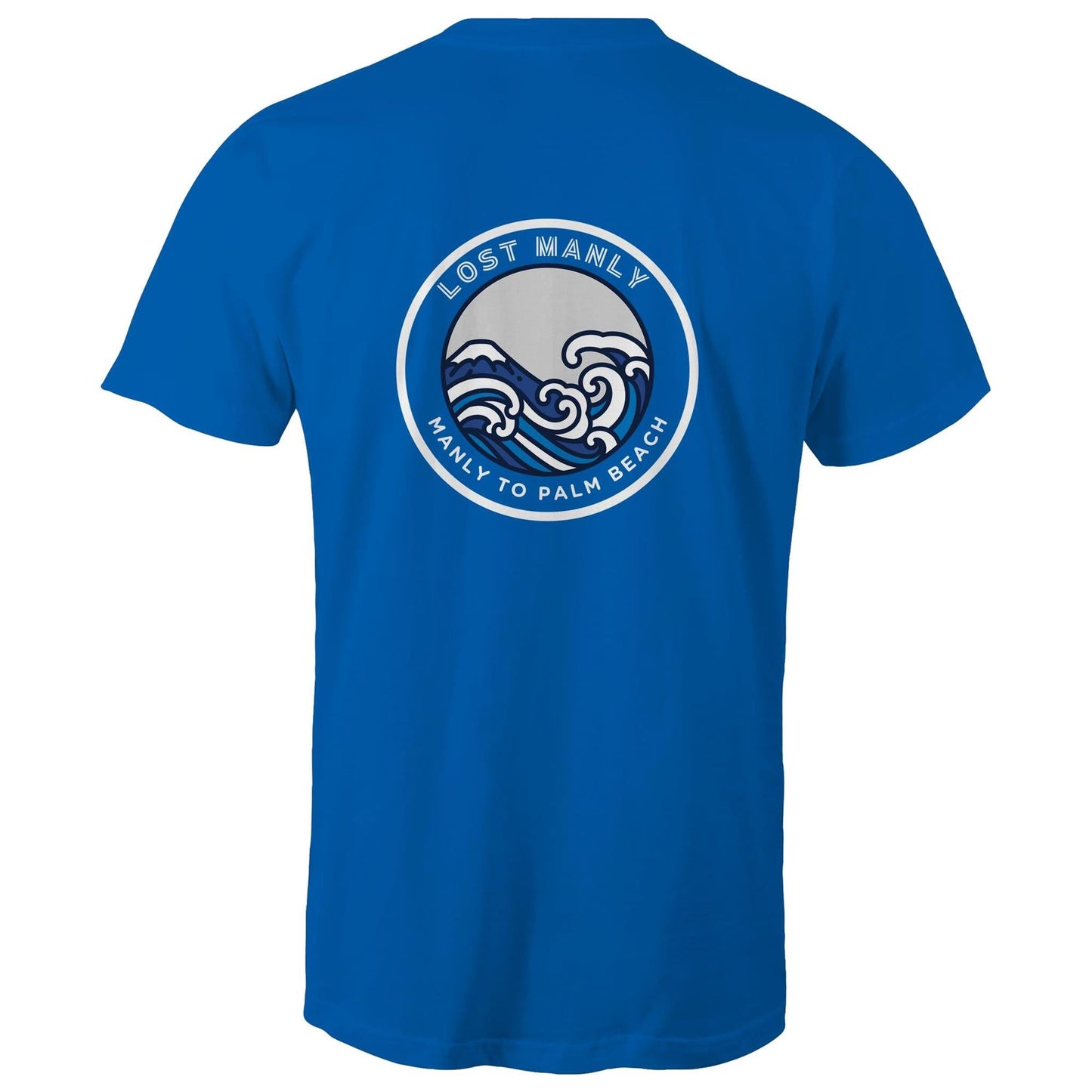 AS Colour Staple - Mens T-Shirt Lost Manly Manly to Palm Beach logo on white font on back - Lost Manly Shop