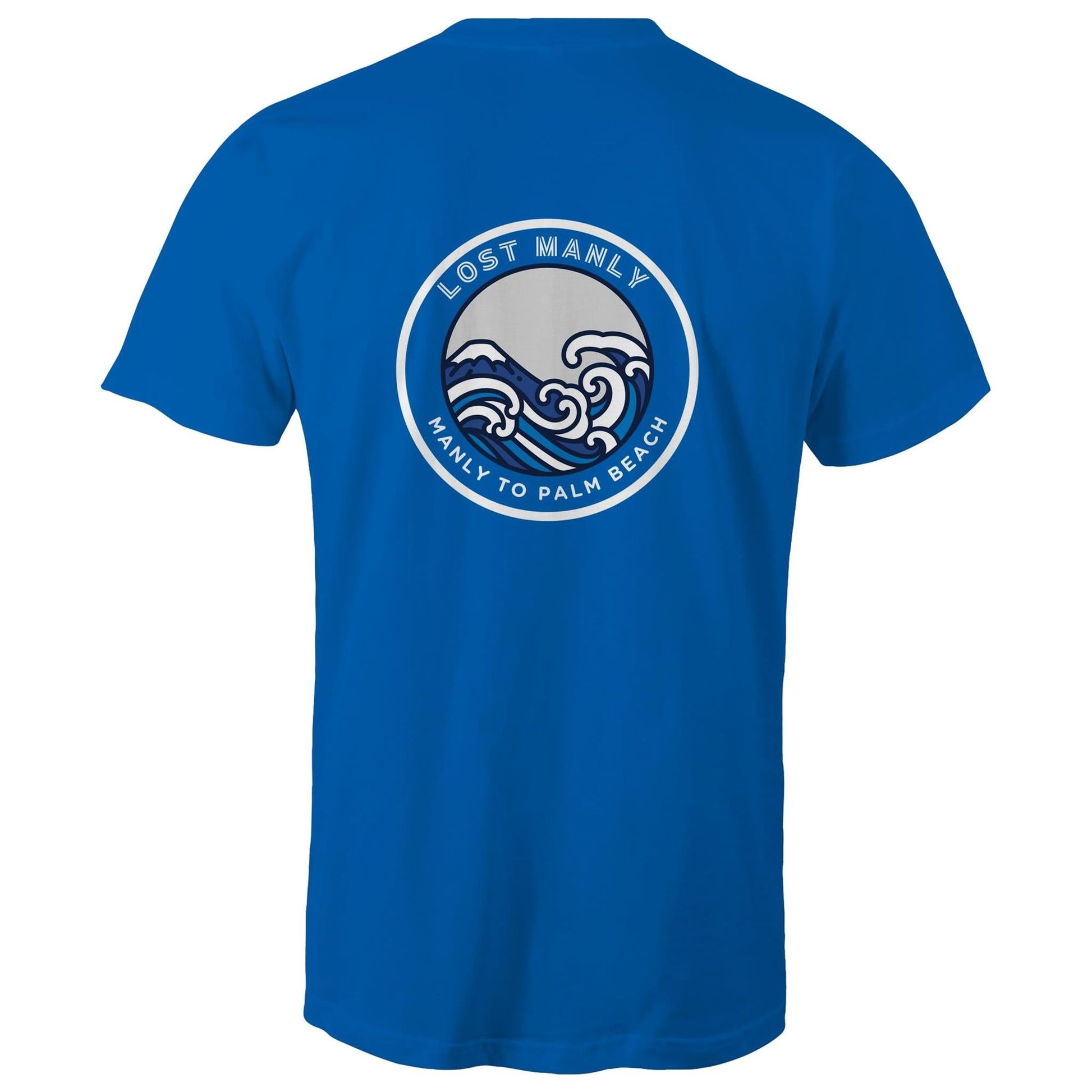 AS Colour Staple - Mens T-Shirt Lost Manly Manly to Palm Beach logo on white font on back - Lost Manly Shop
