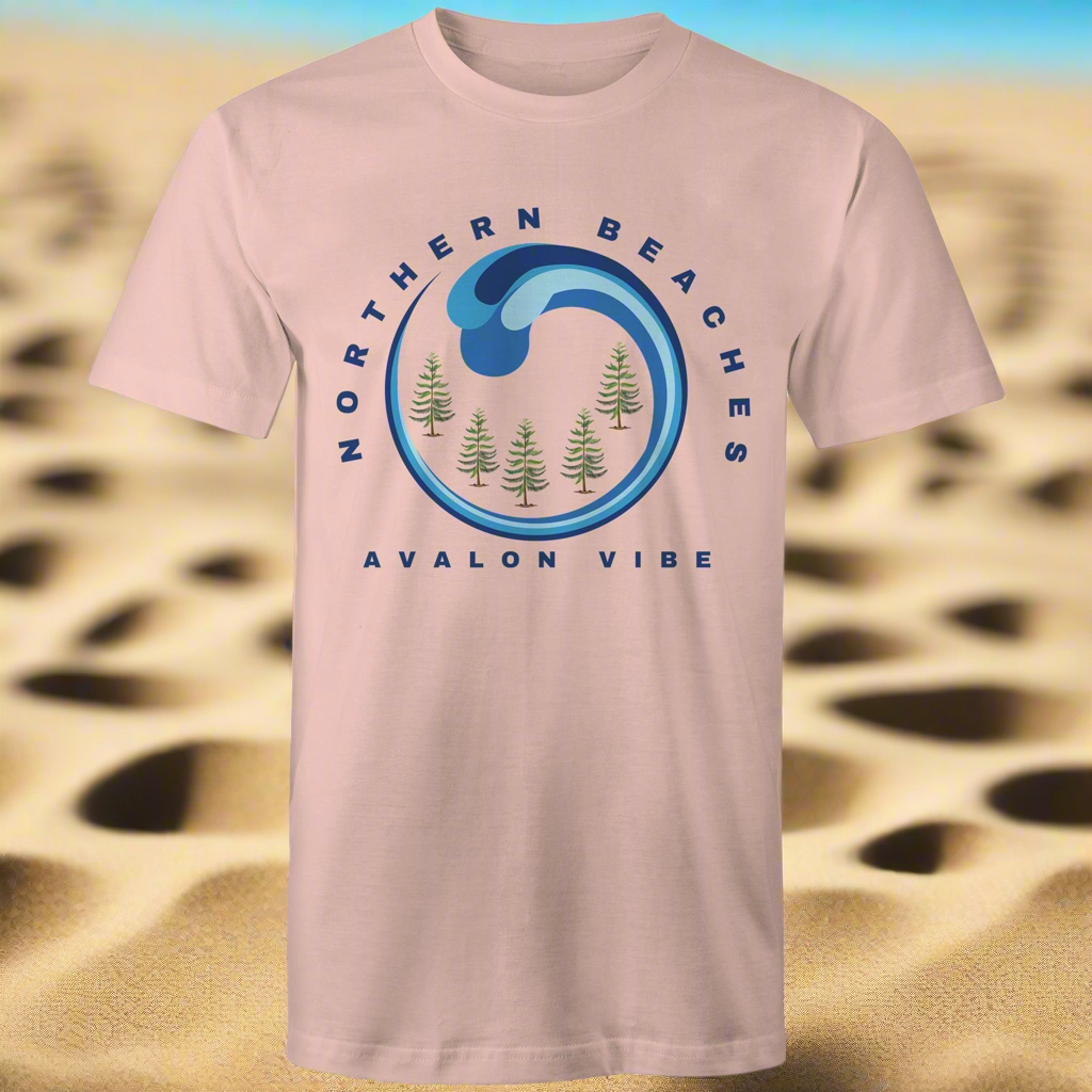 Cotton T-Shirt Northern Beaches Avalon Vibe logo - Lost Manly Shop