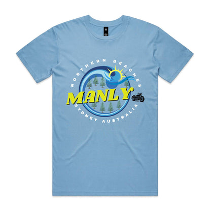 Lost Manly custom logo The Manly Barry AS Colour Staple Tee - Lost Manly Shop