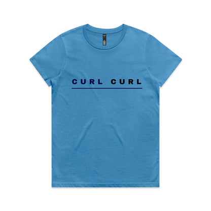 Lost Manly custom logo Curl Curl edition AS Colour Women's Maple Tee - Lost Manly Shop