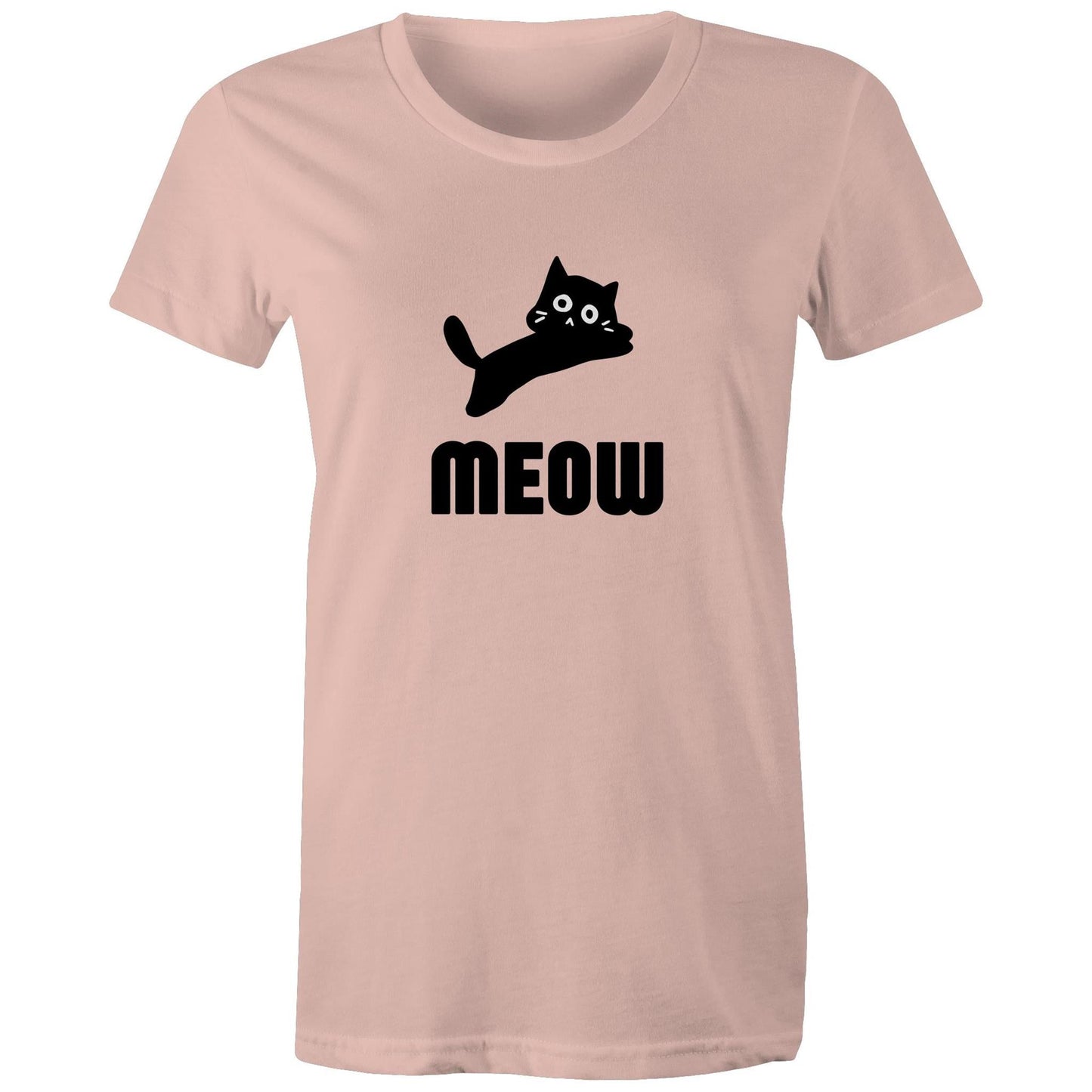 Women's Maple Tee Meow Print 
